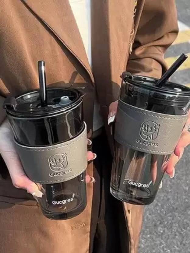 Flopper™ - Glass Sipper with Leather Grip